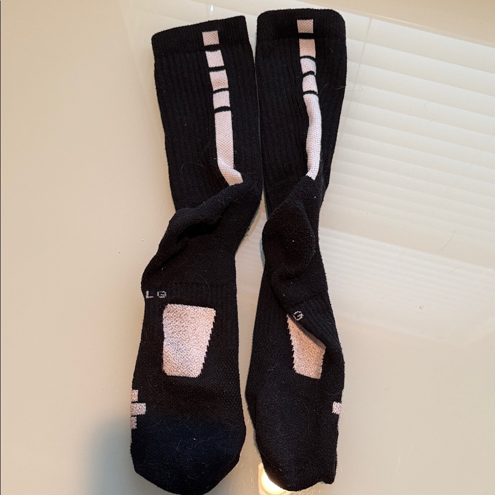 Nike Elite Black and White Performance Socks
